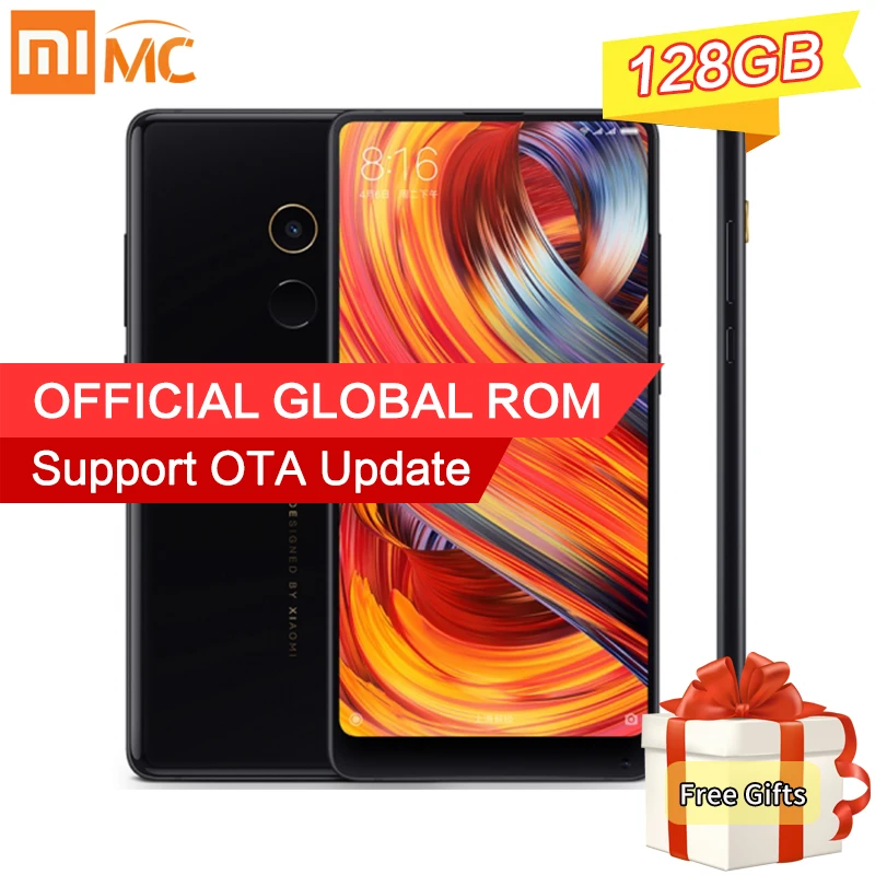 Оригинал Сяо Mi Mix 2 смартфон 6 ГБ 128 Snapdragon 835 Octa core 5.99 &quot2160x1080 P FHD Керамика Средства