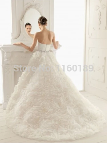 Yellow Wedding Dresses Exotic Ankle Length Blue Cheap Beach A-Line Floor-Length Court Train Beading Strapless Off Th 2015 Outlet | Свадьбы и