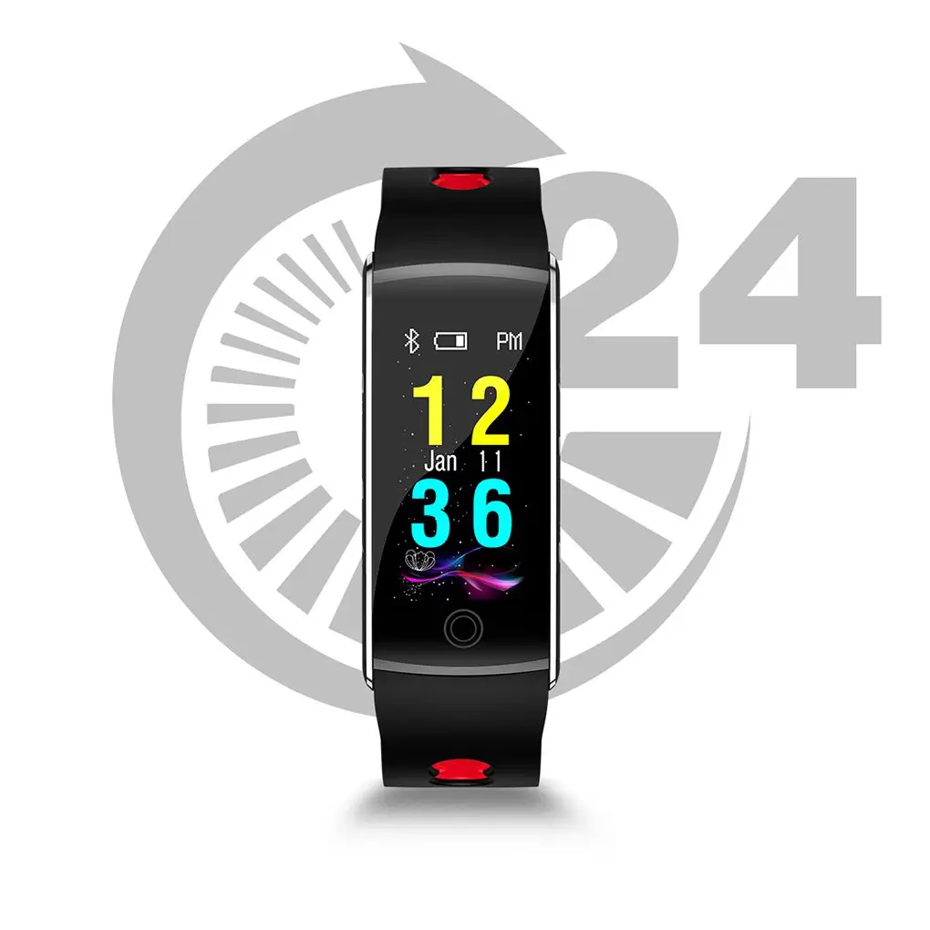 

elenxs Color Screen Step Count Heart Rate Blood Pressure Tracking Fitness Sport Smart Bracelet Alarm Intelligent Wristband