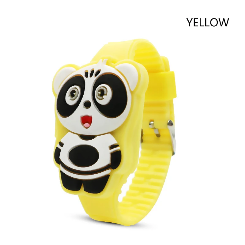 Reloj Infantil откидная крышка 3D Медведь Мультфильм цифровые часы для детей электронные детские часы резиновые для мальчиков и девочек часы для детской - Цвет: Yellow
