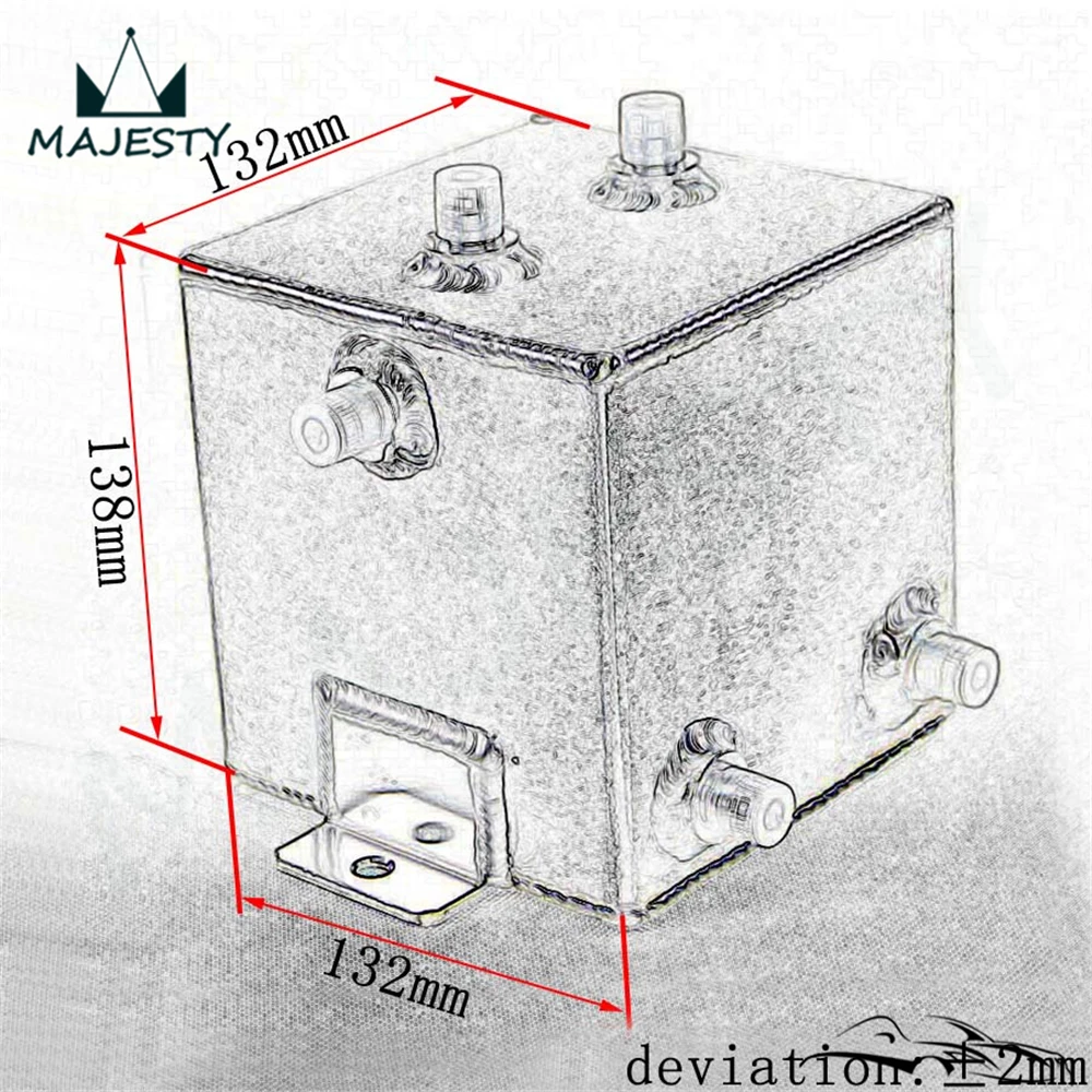 Универсальный алюминиевый AN6 2L мужской порт бак для перенапряжения топлива