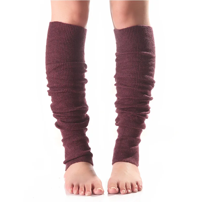 Зимние шерстяные теплые гетры Женские однотонные Модные осенние вязаные сапоги