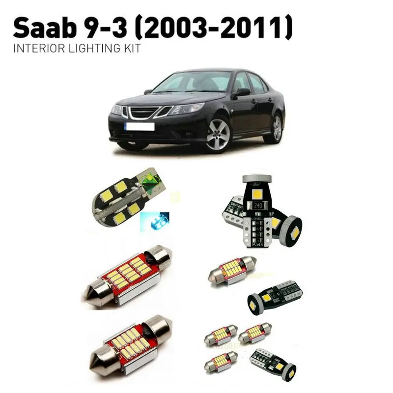 Светодиодные лампы для салона SAAB 9 3 2003 2011 23 шт. автомобильные Canbus r10w r5w