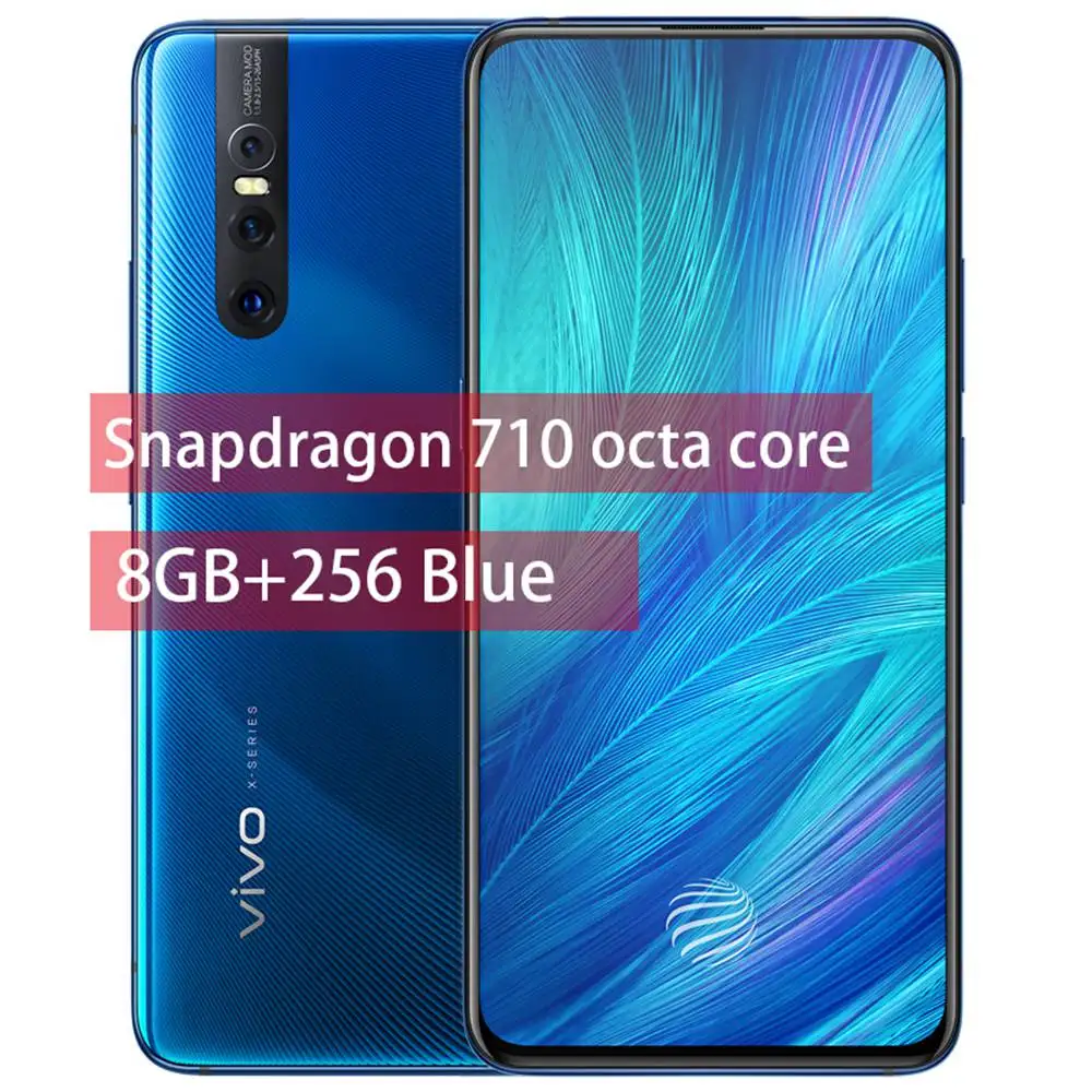 8G 256G Blue Vivo X27 мобильный телефон 6,3" 8 ГБ ОЗУ 128 ГБ/256 Гб ПЗУ Snapdragon 675/710 Android 9 4000 МП три кадра мАч смартфон - Цвет: 8G 256G Blue