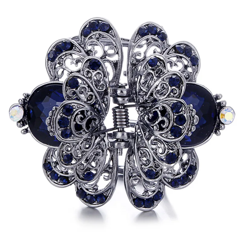 Винтажные стразы заколка для волос Хрустальный зажим свадебные аксессуары