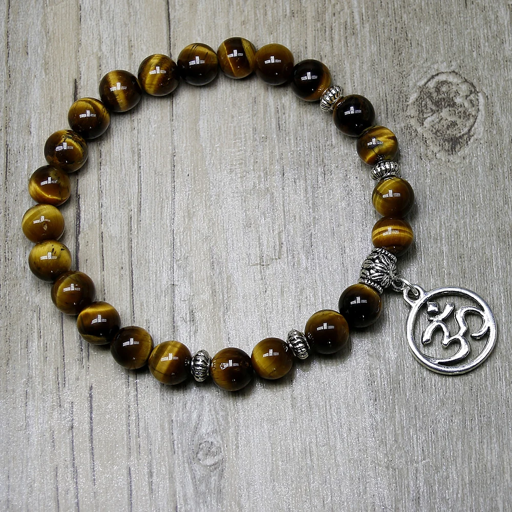 Браслет с натуральными бусинами 8 мм для мужчин и женщин эластичный браслет из