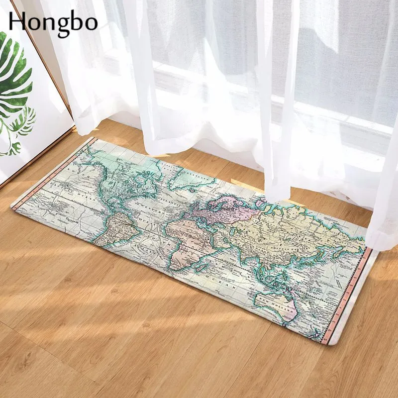 Hongbo креативный коврик с 3D-принтом карта мира, противоскользящий водопоглощающий коврик для спальни, ковер для кухни, домашний декор