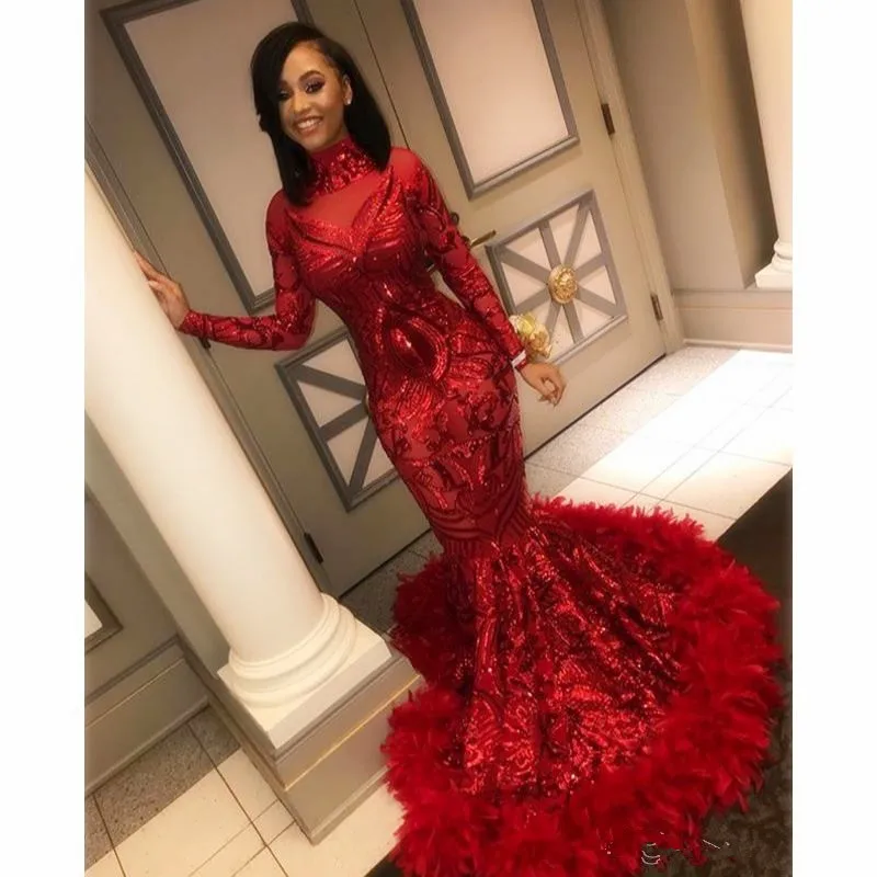 Красные платья для выпускного вечера Новые Вечерние с длинным рукавом длиной до