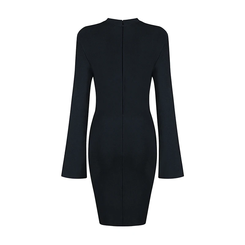 

Beateen Women New Fashion Cut Out Bandage Dress Split Long Sleeve Bodycon Mini Sexy Party Dresses 2018