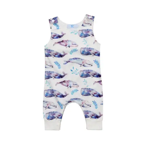 Детский комбинезон с Китом без рукавов на возраст 0 24 месяца|baby boy girl|rompers rompersromper