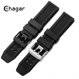 Ремешок мужской из мягкого силикона и натурального каучука, черный спортивный браслет в стиле милитари для дайвинга, аксессуары для Luminox, 23 мм