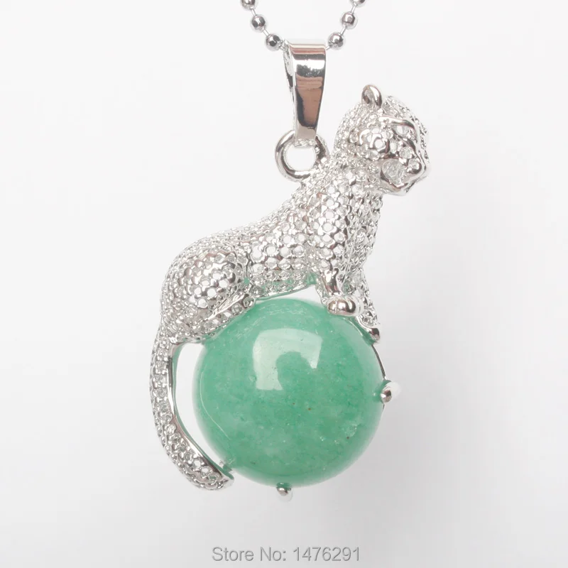 2018 New Arrival Natural Aventurine Stone Copper Animal Leopard Pendants Charm Jewelry 1PCS | Украшения и аксессуары