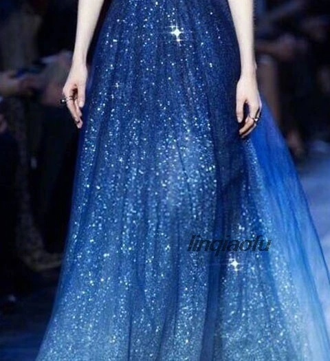 Разноцветная градиентная расшитая блестками ткань с градиентными