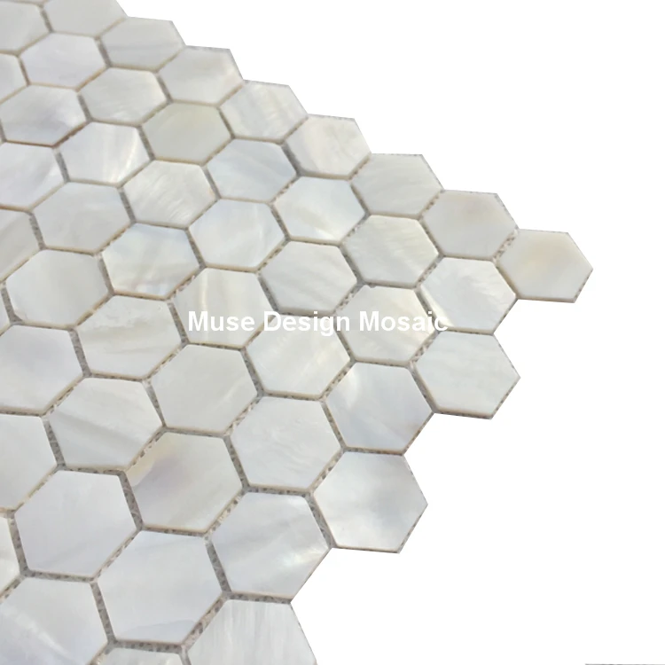 Шестиугольная белая мозаичная плитка в виде ракушки перламутровая кухонная обои
