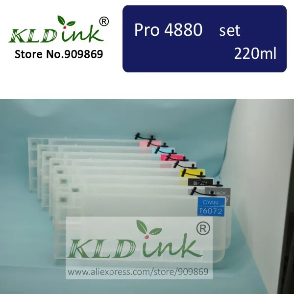 

[KLD Ink] Compatible refillable ink cartridge for Stylus Pro 4880 Large Format Inkjet Printer ( 8 cartridge with chip)