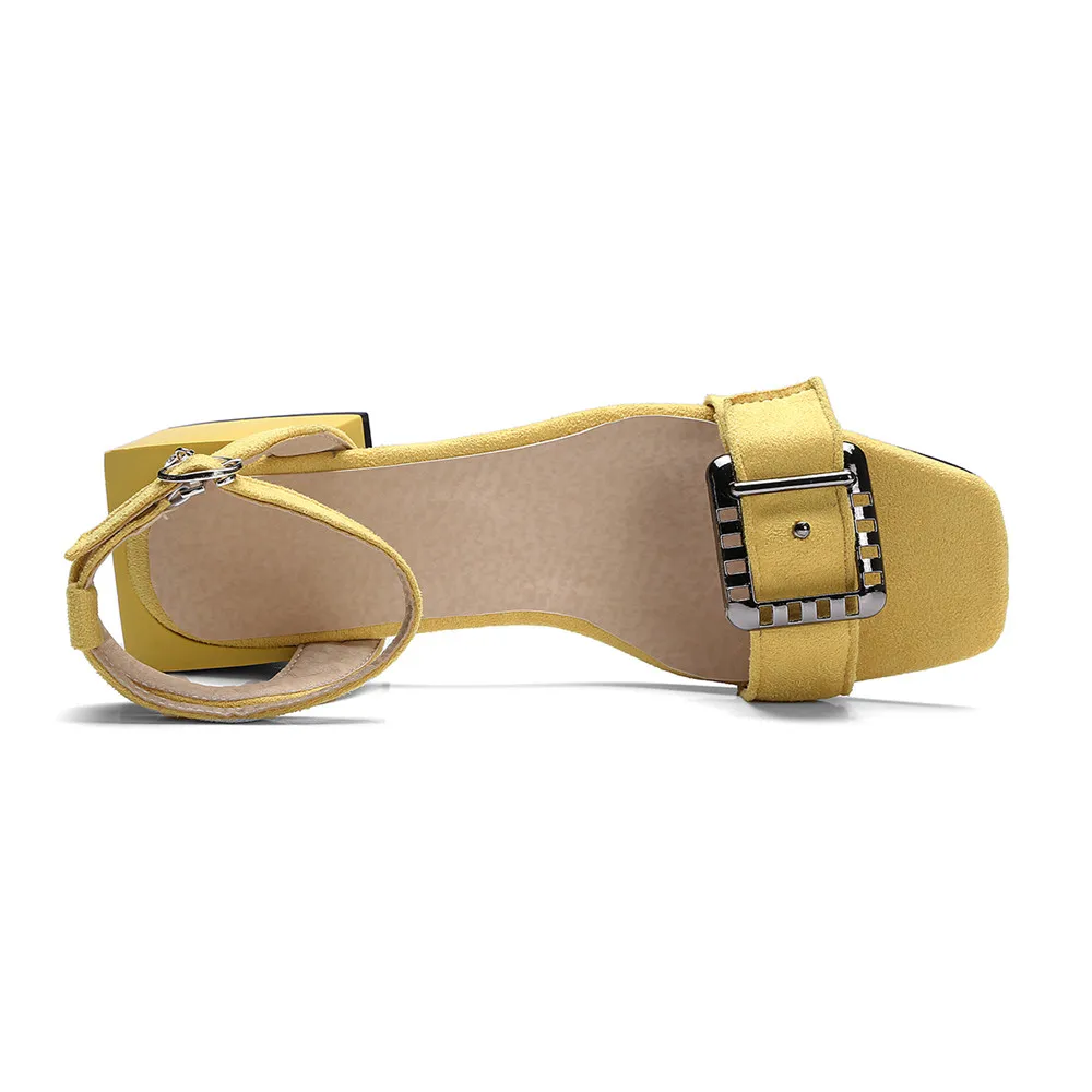 Женские сандалии из нубука на квадратном каблуке летние новинка 2019|Боссоножки и