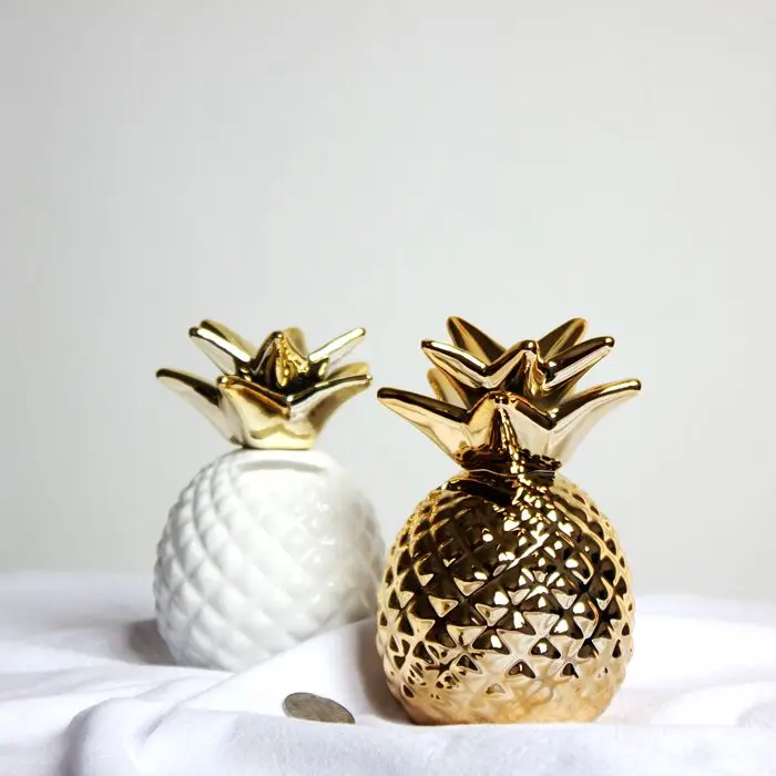 Золотой и белый керамический копилка для хранения/подарок на свадьбу/копилка