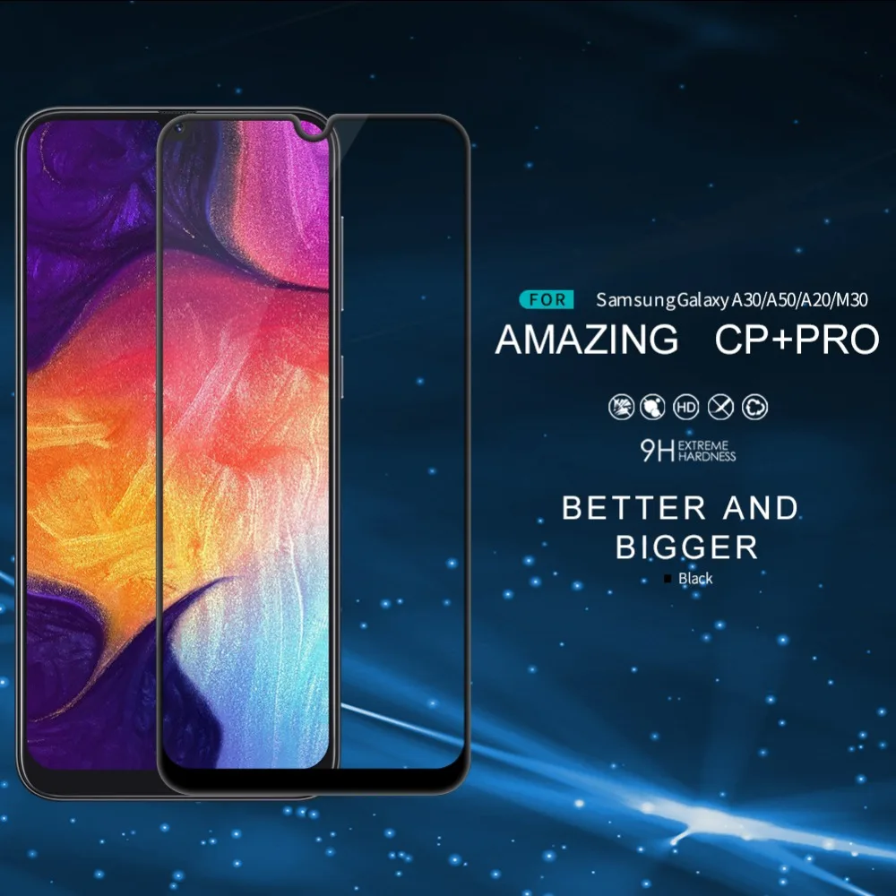 NILLKIN Amazing CP + Pro 2.5D 0 2 мм Полное закаленное стекло для Samsung Galaxy A20/A30/A50/M30 полное