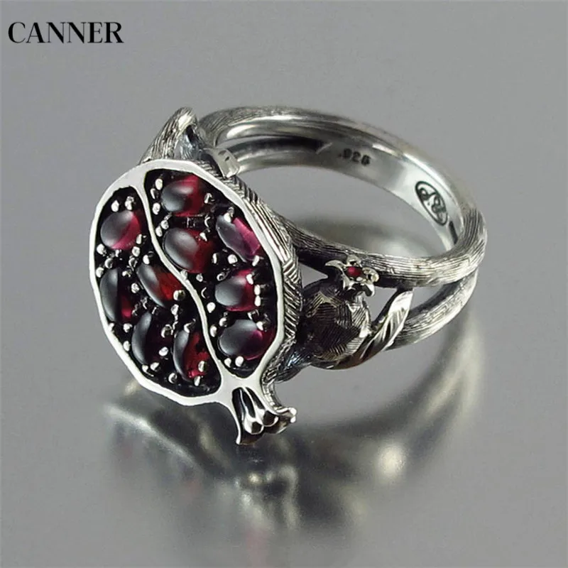 Canner Bague Femme Гранат/Винтажное кольцо гранат серебро розовое золото кольца для женщин красный камень циркон кольцо в стиле панк; бижутерия подарок