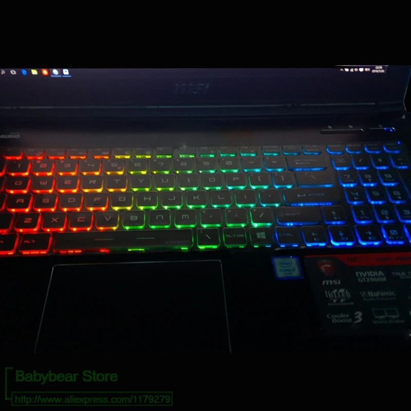 Чехол для клавиатуры Msi Gt62Vr Ws60 Gp62 Gs63Vr Px60 Pl60 Ws63 Cx62 We62 Gs63 Gp63 Ge63 прозрачный из