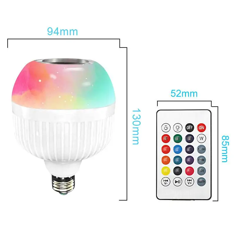 Универсальный RGB беспроводной Bluetooth динамик Светодиодная лампа 12 Вт музыка игра