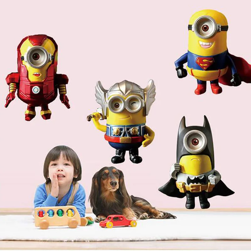 Горячая продажа Миньоны Мстители аниме плакаты дети стены таблички виниловые