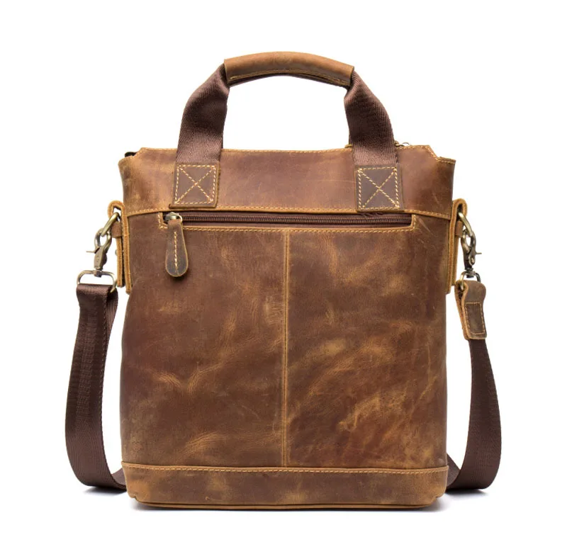 

AETOO Business Crazy Horse Leather Men's Bunny Cow Leather Retro Handbag Leather Shoulder Messenger Bag File Bag