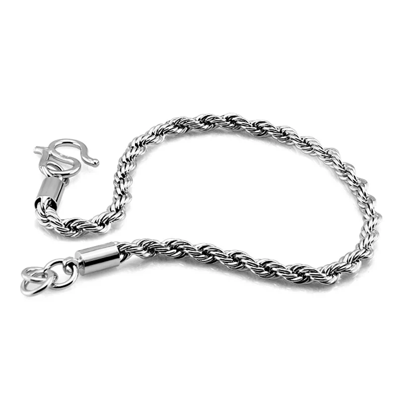 

High Quality 3mm 20cm Popcorn Chain Bracelet Men 925 Sterling Silver Jewelry Bracelet Fashion Male Silver Bracelet Wholesale