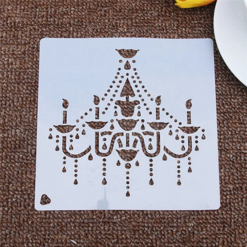 

1Pcs Exquisite Candle Chandelier Shape Reusable Stencils Airbrush Painting Art DIY Scrapbooking Decor Album Crafts Free Shipping