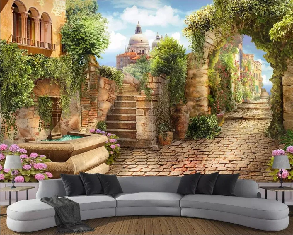 Beibehang обои на заказ Фото со сверхвысоким разрешением ultra HD, аллея уличные декорации 3d фон стены гостиной Декор, Настенные обои