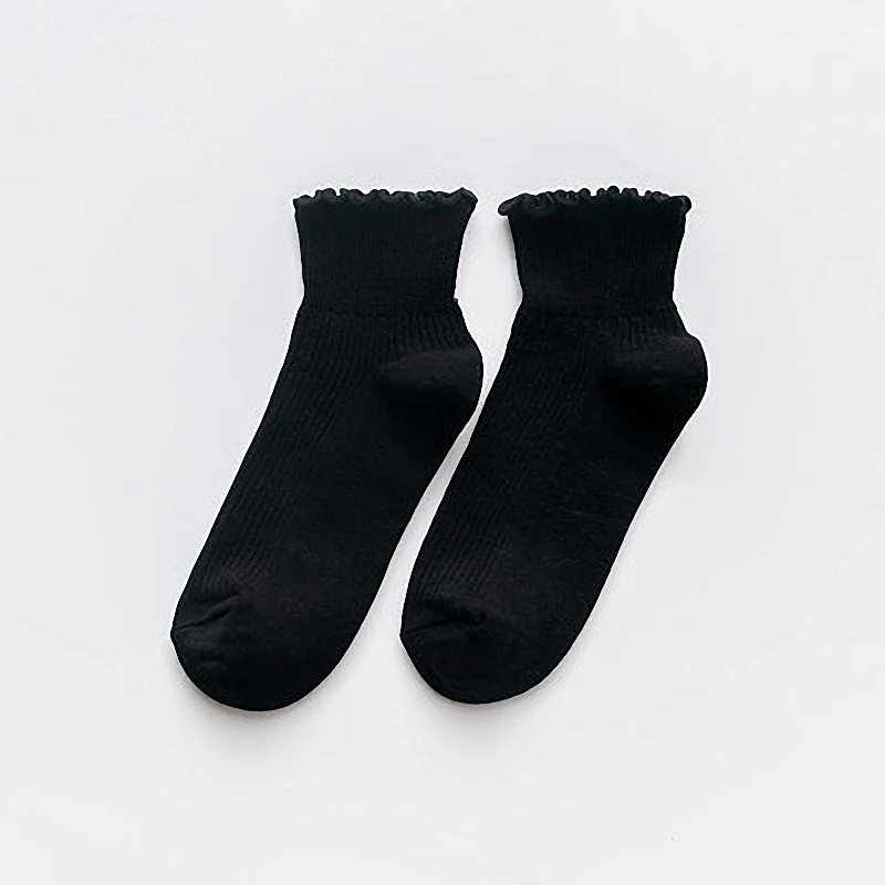 1 пара женские носки с оборками в стиле ретро для девочек хлопковые японские Kawaii