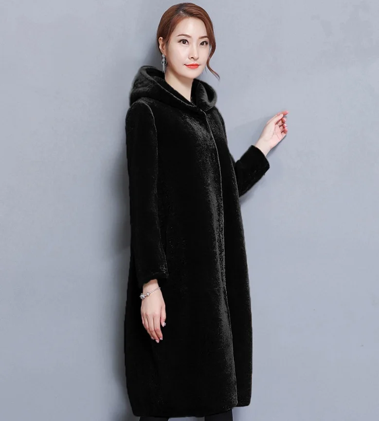 jacket black Зимняя женская куртка с высокой имитацией меховые пальто женская верхняя одежда для беременных зимняя одежда куртка для беременной теплой одежды - Цвет: jacket black