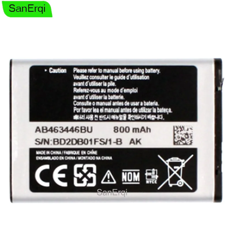 10 шт./лот AB463446BU AB463446TU аккумулятор для Samsung S139 F299 E1200M M628 X520 F258 E878 SGH B108 L258 GH M310 800