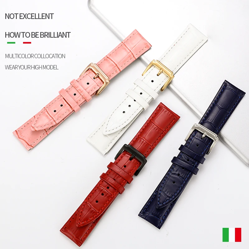 

Strap leather strap stainless steel buckle strap 12,13,14,15,16,17,18,19,20,21,22mm patent leather strap