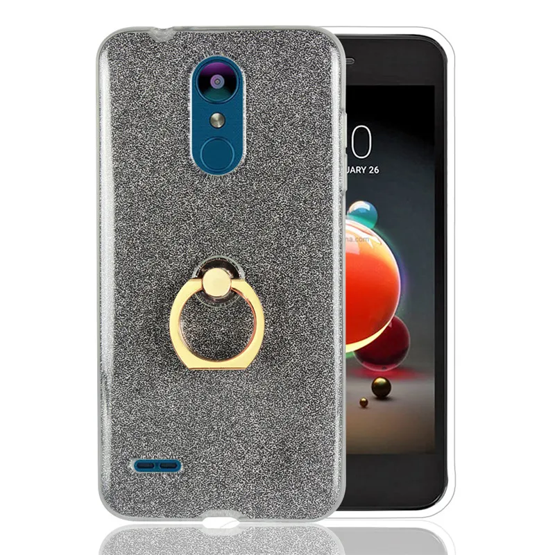 For LG K8 2018 Mobile phone case Bumpe luxury K9 protective Ring bracket shell Silicone TPU Back Cover soft |