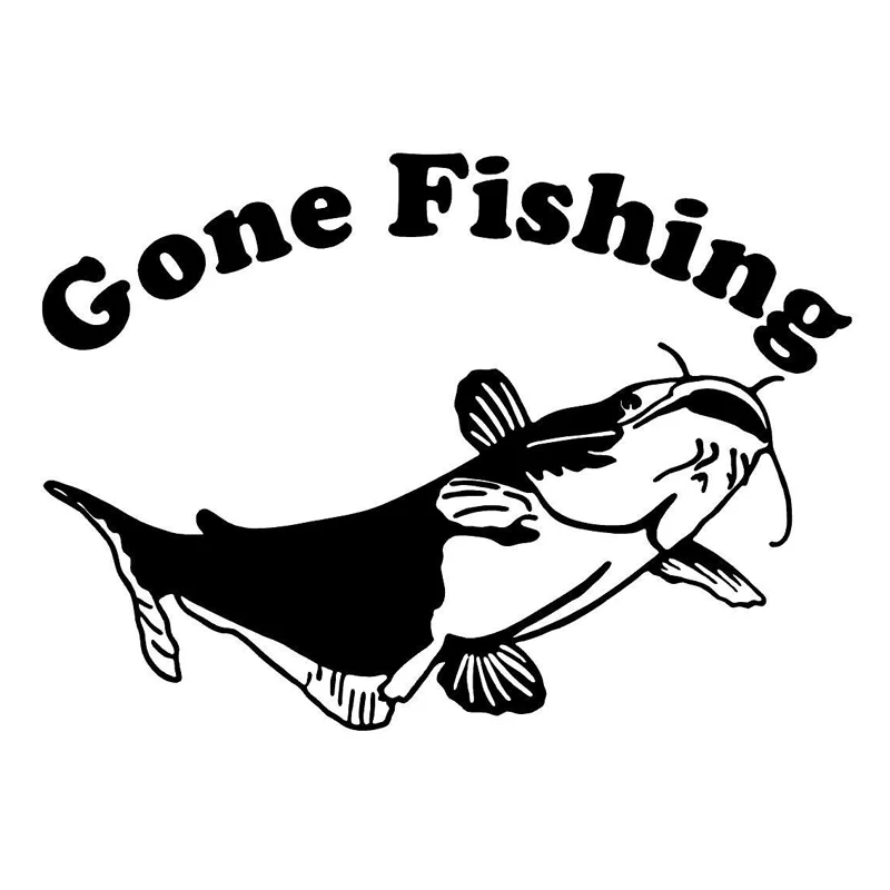 

30cm Gone Fishing Catfish Car-Styling Stickers Decals Vinyl Decor