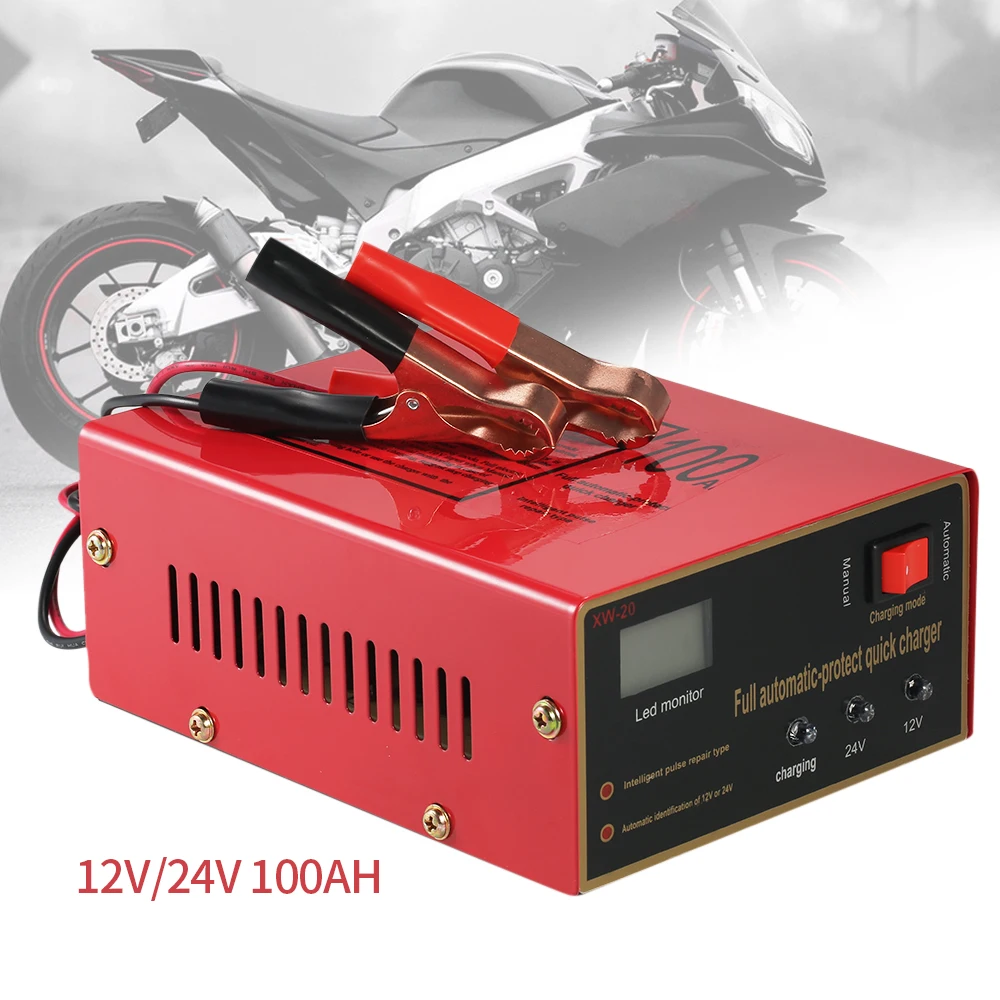 12V/24V Intelligent Automatic LED Charger Pulse Repair Type Maintainer battery charger for Lead Acid Lithium Battery 140W AC220V |