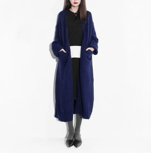 100% натуральная кашемировая смесь длинные кардиганы Модные женские кашемировые