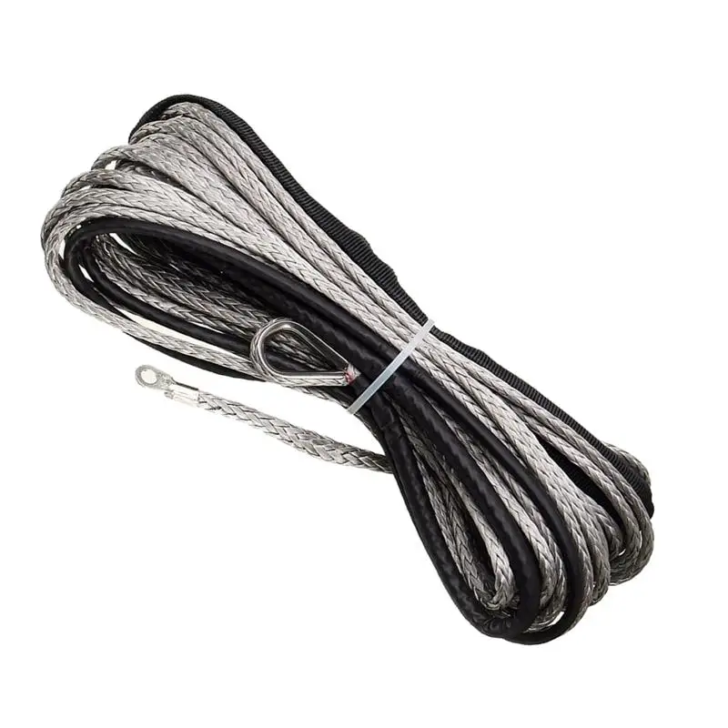 15M 6mm Towing Ropes Rope Synthetic Winch Rope Blue Fastness Winch Cable for Winches ATV UTV SUV Vehicle Truck