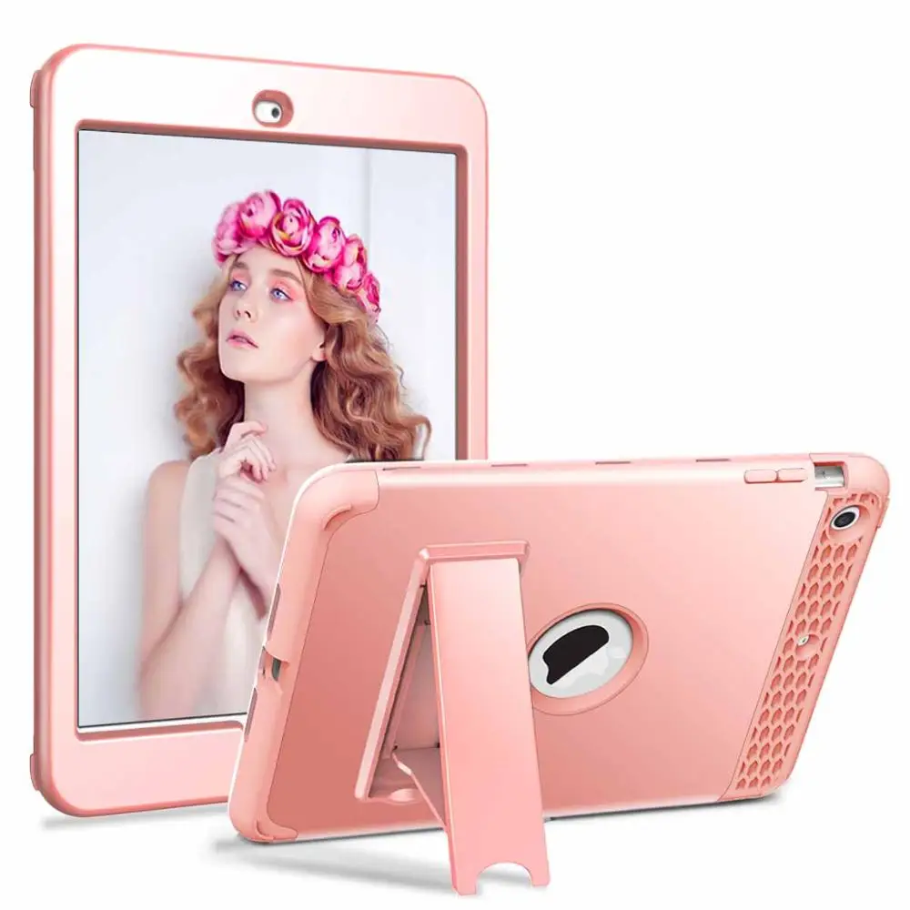 rose golden Противоударный чехол для iPad Pro 10,5 Funda Heavy Duty PC Armor Defender защитный с выдвижной ножкой чехол для iPad Air 3 10,5 чехлы - Цвет: rose golden
