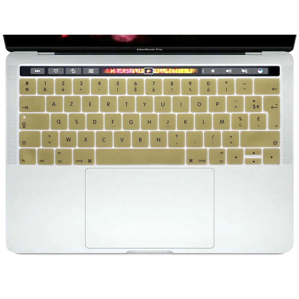ЕС французский язык AZERTY силиконовый чехол для клавиатуры для Macbook Pro retina 13 15 TOUCHBAR моделей A1706 A1707