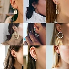 2020 новые богемные хрустальные многоэлементные Висячие серьги женские модные двухсторонние золотые серьги подарок вечерние ювелирные изделия оптом