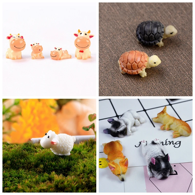 2/45 шт. милые мини-фигурки овец дельфинов искусственных животных садовые