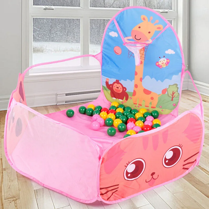 IMBABY Portable Baby Playpen Children Ball Pool Play Tent Kids Foldable Playpens With Ball Basket Balls Pool for Kids Gifts Baby images - 6
