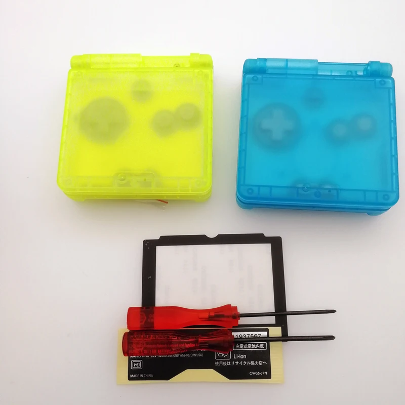 10cs/lot For GBA SP Glow in the night  GITD Luminous clear Yellow blue Housing shell  For Nintendo GameBoy Advance SP console images - 6