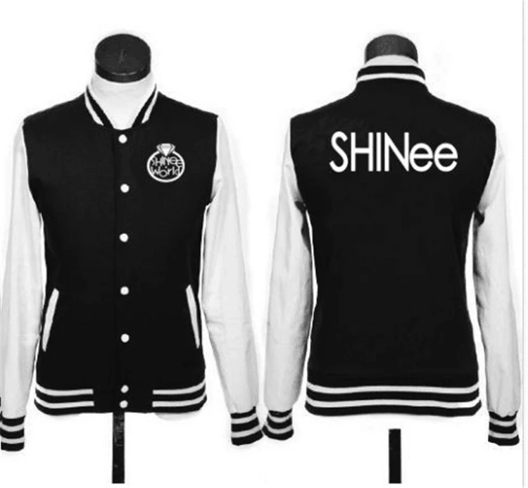 2018 kpop shinee альбом осень унисекс плюс бархатная бейсбольная куртка пальто k-pop