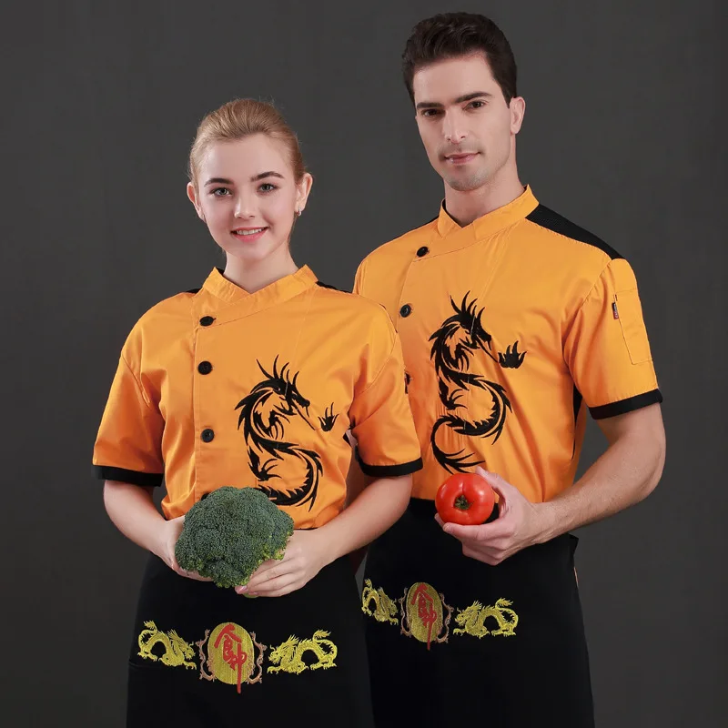 Шеф-повар сервис Ресторан отеля кухня с коротким рукавом дышащая форма