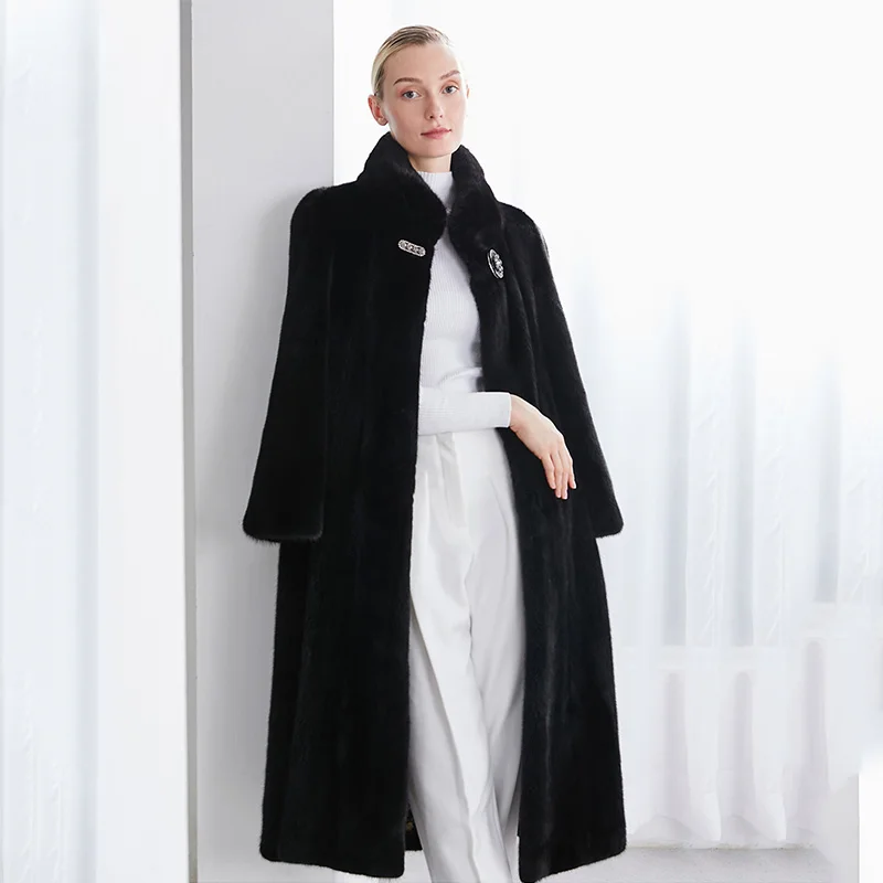 Новая зимняя Женская импортная бархатная норковая куртка Ftangaiur приталенные