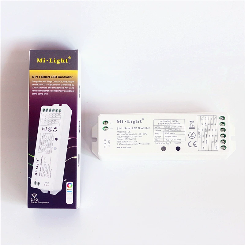 Mi Light LS2 5 в 1 умный светодиодный контроллер DC 12-24 В 6A/CH 15A пульт дистанционного