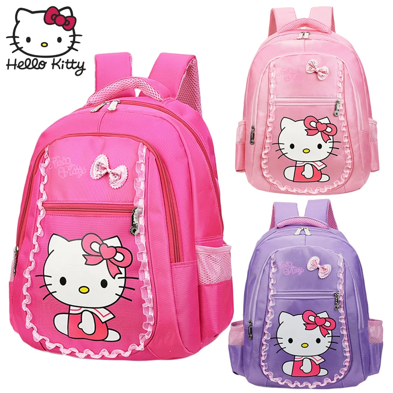Розовые рюкзаки с героями мультфильмов Hello Kitty милые детские сумки для девочек